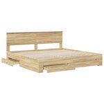 vidaXL Cadre de lit Chêne Sonoma 200 x 200 cm Bois d'ingénierie
