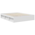 vidaXL Cadre de lit avec tête de lit Blanc 160 x 200 cm Pin massif
