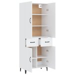 vidaXL Buffet haut Blanc 69 5x34x180 cm Bois d'ingénierie