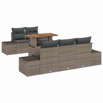 vidaXL Ensemble de salle à manger pour jardin 6 Pièces Gris et marron