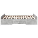 vidaXL Cadre de lit à tiroirs gris béton 135x190 cm bois d'ingénierie