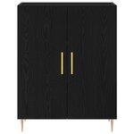 vidaXL Haut Armoire Montage mural 2 Pièces Chêne noir 69 5 x 34 x 180 cm