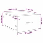 vidaXL Cabinet de chevet 2 Pièces chêne artisanal 35 x 35 x 20 cm