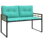 vidaXL Banc à couches en bois avec coussin Turquoise 114 x 55 x 77 cm