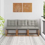 vidaXL 3 pc Canapé du milieu extérieur Naturel