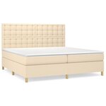 vidaXL Sommier à lattes de lit avec matelas Crème 200x200 cm Tissu