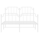 vidaXL Cadre de lit métal avec tête de lit/pied de lit blanc 135x190cm