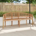 vidaXL Banc de jardin en forme de banane 200 cm bois de teck solide