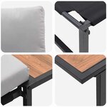 vidaXL Ensemble de canapé de jardin 2 Pièces Gris clair Acier