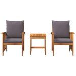 vidaXL Ensemble de canapé de jardin avec coussin 3 Pièces Huile Naturelle