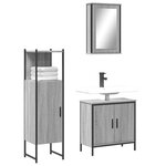 vidaXL Ensemble de meubles de salle de bain 3 Pièces Sonoma gris