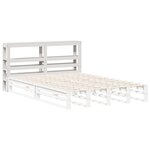 vidaXL Tête de lit avec étagères blanc 150 cm bois massif de pin