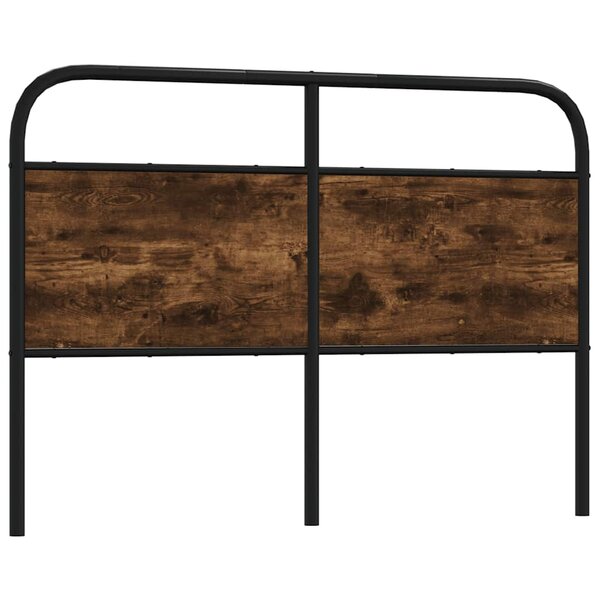 vidaXL Tête de lit chêne fumé 140 cm acier et bois d'ingénierie
