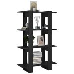 vidaXL Bibliothèque/Séparateur de pièce Noir 80x30x123 5 cm