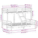 vidaXL Lit superposé 80x200/140x200 cm bois de pin massif