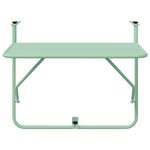 vidaXL Table Suspendue de Balcon Vert menthe 60 x 39 x 65 cm Acier
