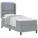 vidaXL Lit à ressorts avec matelas Gris clair 90 x 190 cm tissu