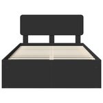 vidaXL Cadre de lit avec tête de lit Noir 135 x 190 cm Pin massif