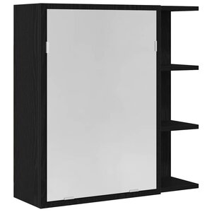 vidaXL Armoire Miroir de Salle de Bain Chêne noir 62 5 x 20 5 x 64 cm