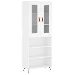 vidaXL Buffet haut Blanc 69 5x34x180 cm Bois d'ingénierie