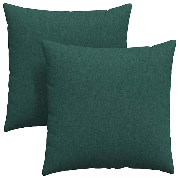 vidaXL Coussins de canapé 2 Pièces Vert foncé 60 x 60 cm tissu