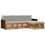vidaXL Ensemble de canapés d'extérieur 4 pc Naturel et gris clair