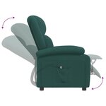 vidaXL Fauteuil inclinable électrique Vert foncé Tissu