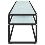 vidaXL Meuble TV Marbre blanc 200x40x40 5 cm Verre trempé