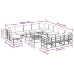 vidaXL Ensemble de canapé de jardin 13 Pièces Noir Aluminium