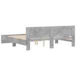 vidaXL Cadre de lit avec LED sans matelas gris béton 200x200 cm