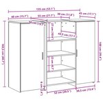vidaXL Bureau de réception vieux bois 135x50x103 5cm bois d'ingénierie