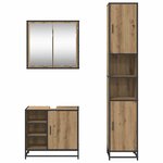 vidaXL Ensemble de mobilier de salle de bain 3 Pièces Chêne artisanal