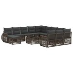 vidaXL Ensemble de canapé de jardin 13 Pièces Gris polyrotin