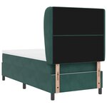 lit-box vidaXL avec matelas en velours vert foncé - 90x200 cm
