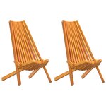 vidaXL Chaises de Jardin Pliantes 2 Pièces Bois Acacia