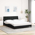vidaXL Cadre de lit sans matelas Hanko noir 160x200 cm tissu
