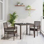 vidaXL Ensemble de salle à manger pour jardin 3 Pièces Marron Poly rotin