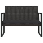 vidaXL Banc de jardin avec coussins noir 106 cm résine tressée