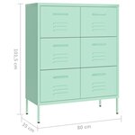 vidaXL Armoire à tiroirs Vert menthe 80x35x101 5 cm Acier