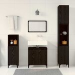 vidaXL Ensemble de mobilier de salle de bain avec stockage 3 Pièces Noir