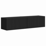 vidaXL Meuble TV mural 2 Pièces Noir 60 x 31 x 29.5 cm Bois d'ingénierie