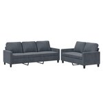 vidaXL Ensemble de canapés 2 Pièces avec coussins Gris foncé Velours