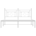 vidaXL Cadre de lit métal sans matelas et tête de lit blanc 150x200 cm
