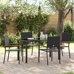 vidaXL Ensemble de salle à manger pour jardin 5 Pièces Noir Poly rotin