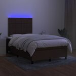 vidaXL Sommier à lattes de lit matelas et LED Marron foncé 120x200 cm