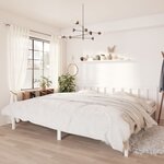 vidaXL Cadre de lit Blanc Bois de pin massif 180x200 cm Super King