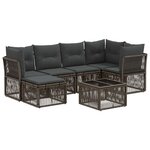 vidaXL Ensemble de canapé de jardin 7 Pièces Gris polyrotin