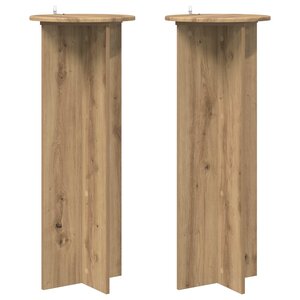 vidaXL Support de Plante 2 pièces Chêne artisanal Ø40 x 100 cm