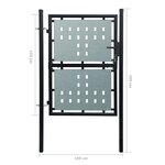 vidaXL Portail simple de clôture Noir 100x200 cm