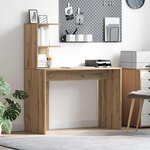 vidaXL Bureau chêne artisanal 102 x 50 x 124 cm Bois d'ingénierie